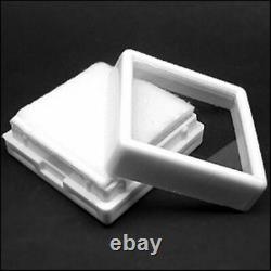 5 Pack 100 Pcs/42mm White Plastic Box Storage For Gemstones/Diamond Gem Display