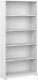 5-shelf Bookcase Large Open Bookshelf White Sturdy Display Cabinet For Library