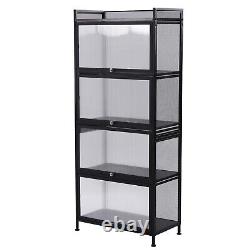 5 Shelf Modern Bookcase Bookshelf Home Display Rack Storage Cabinet and Doors