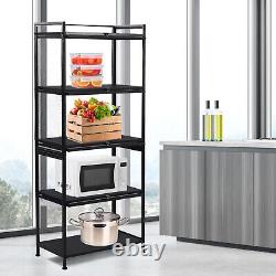 5 Shelf Modern Bookcase Bookshelf Home Display Rack Storage Cabinet and Doors