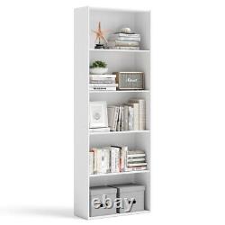 5-Shelves Bookcase Display Cabinet Home Office Racks Wooden Storage Living Room