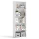 5-shelves Bookcase Display Cabinet Home Office Racks Wooden Storage Living Room