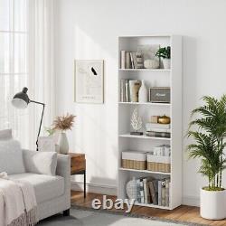5-Shelves Bookcase Display Cabinet Home Office Racks Wooden Storage Living Room