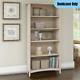 5-tier Bookcase 3 Adjustable Shelves Cottage Coastal Display Storage Off-white