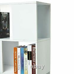 5 Tier Bookcase Freestanding Bookshelf Wood Storage Display Cabinet Unit White
