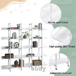 5 Tier Bookcase Open Bookshelf Display Storage Shelves for Home Office