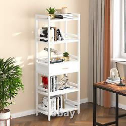 5-Tier Bookcase with Drawer 23.6Lx 15.75W x 65.75H Display Bookshelf Storage