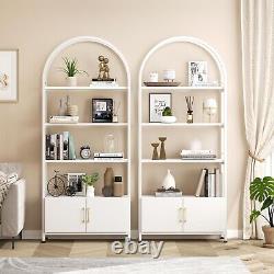 5-Tier Bookshelf Large Open Display Shelf Metal & Wood Bookcase Storage Cabinet