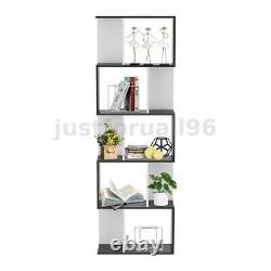 5-Tier Bookshelf S-Shaped Shelf Display Bookshelves Bookcase Storage Shelving