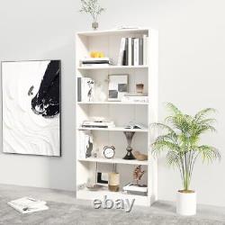 5-Tier Bookshelf, Wood Display Storage 5-Tier L31.1 x W11 x H67.3 White