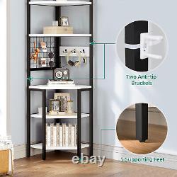 5-Tier Corner Bookshelf Bookcase Open Display Storage Rack for Living Room Home