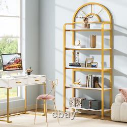 5-Tier Etagere Bookshelf Bookcase for Home Office Storage Shelves Display Rack