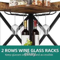 5 Tier Kitchen Corner Bar Cabinet Tower Wine Liquor Open Storage Display Rack