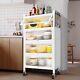 5 Tier Kitchen Organizer Shelf Storage Cabinet For Microwave Coffee Station