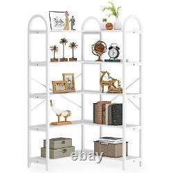 5 Tier Large Corner Shelf 71 Industrial Bookcase Display Rack Storage Organizer