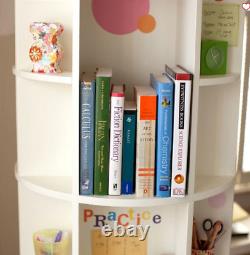 5 Tier Rotating Bookshelf 360 Bookcase Freestanding Storage Shelf Display Rack