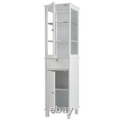 5 Tiers Bathroom Cabinet Cupboard Storage Shelf Display Bookcase with Drawer Doors