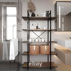 5 Tiers Bookshelf Organizer Industrial Modern Open Display Storage Bookcase