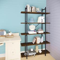 5 Tiers Bookshelf Organizer Industrial Modern Open Display Storage Bookcase