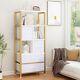 57.9 Tall Bookshelf Freestanding Bookcase Open Storage Display Rack With4 Drawers