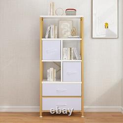 57.9 Tall Bookshelf Freestanding Bookcase Open Storage Display Rack with4 Drawers