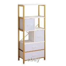 57.9 Tall Bookshelf Freestanding Bookcase Open Storage Display Rack with4 Drawers