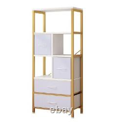 57.9 Tall Bookshelf Freestanding Bookcase Open Storage Display Rack with4 Drawers