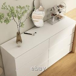 59''W Dresser Display Cabinet Chest of 6 Drawers Wood Storage Cupboard Organizer