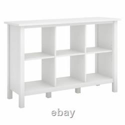 6-Compartment Cubby Bookcase Modern Living Room Display Storage Organizer White