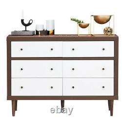 6 Drawer Dresser Wood Chest Storage Display Organizer Freestanding Cabinet Home