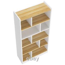 6-Tier Tall White Modern wood Bookcase Bookshelf Storage Cube Open Display Stand