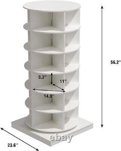 6-Tiers Rotating Shoe Rack Tower, Spinning Shoe Display, 360° Shoe Organizer