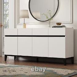 63''W Dresser Display Cabinet Chest 4 Drawer 4 Shelf Storage Cupboard Organize
