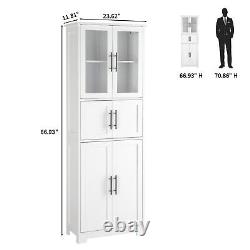 67 Storage Cabinet with Doors and 5 Shelves Display Cabinet Kitchen Pantry