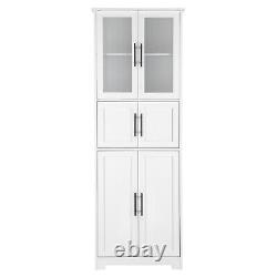 67 Storage Cabinet with Doors and 5 Shelves Display Cabinet Kitchen Pantry