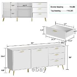 69''W Sideboard Display Cabinet 3 Drawer 2 Door Kitchen Buffet Storage Cupboard