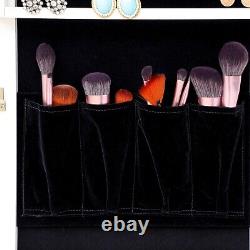6LED Full Length Mirror Jewelry Cabinet Armoire Storage Organizer Free Standing