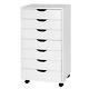 7 Drawer Dresser Chest Floor Storage Cabinet Display Organizer Home Wheels White