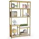 70 8-open Elegant Storage Display Shelf Bookcase With Gold Sturdy Metal Frame