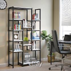 70.9 Tall 12 Shelf Bookshelf Bookcase Open Display Storage Rack with Metal Frame