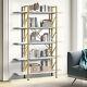 71 Tall 5-tier Gold Bookshelf Bookcase Etagere Open Wide Display Storage Rack