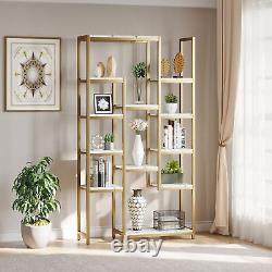 71 Tall Bookshelf Bookcase Open Display Shelves with 12 Unit Shelf Storage Rack