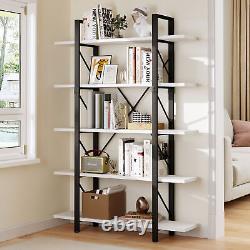 71 Tall Industrial Bookshelf Wide Display Storage Shelves Rustic Wood Bookcase