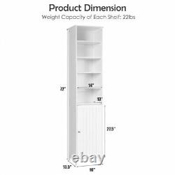 72 Bathroom Display Tall Floor Storage Cabinet Freestanding Shelving Home White