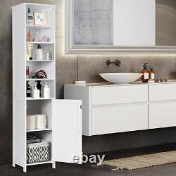 72 Bathroom Display Tall Floor Storage Cabinet Freestanding Shelving Home White