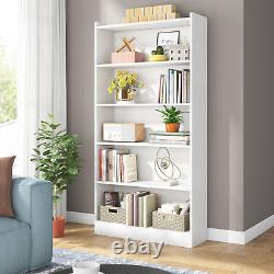 72 Wood Bookcase Bookshelf 5 Tier Freestanding Storage Shelves Display Rack