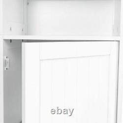 72H Bathroom Tall Floor Storage Cabinet Free Standing Shelving Display White