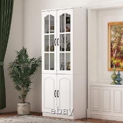 78''Modern Display Storage Cabinet 4 Door Cupboard Sideboard Buffet Larder Study