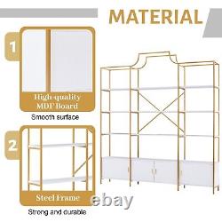 79 4 Tiers Home Office Bookcase Metal Bookshelf Storage Cabinet Display Shelf