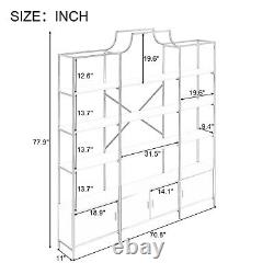 79 4 Tiers Home Office Bookcase Metal Bookshelf Storage Cabinet Display Shelf